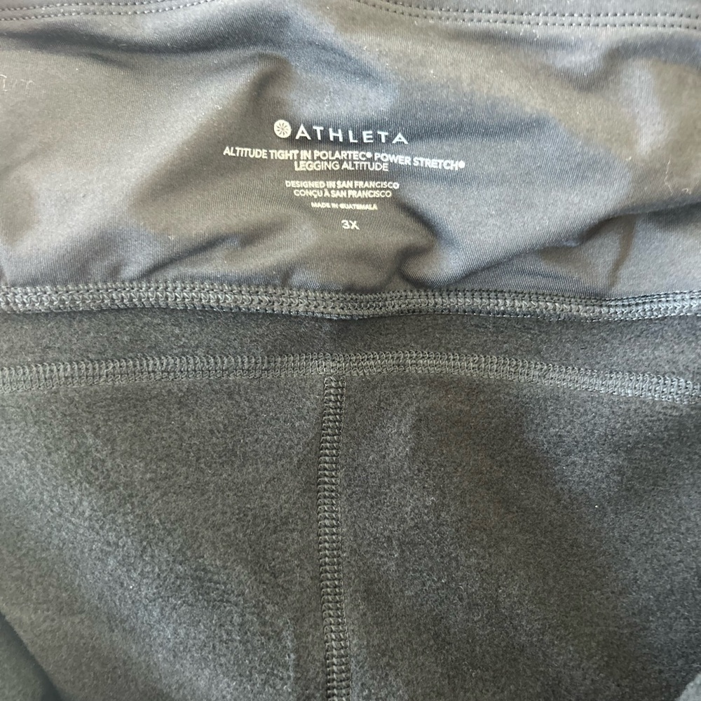 Athleta Altitude Polartec Power Stretch Fleece Lined Leggings Tights 3X NWOT - Picture 5 of 7